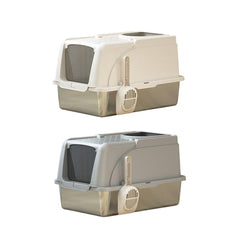 Durable Stainless Steel Cat Litter Box Pan Pet Toilet Odor Control Tray Large - Grey