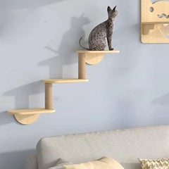 Solid Wood Wall Mounted Cat Climbing Tree Rack Platform Space Capsule Bed Shelf