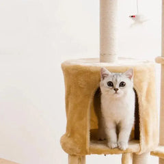 Cat Tree Scratching Post Gym House Condo Scratcher Furniture Tower - Brown