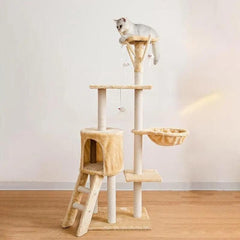 Cat Tree Scratching Post Gym House Condo Scratcher Furniture Tower - Brown