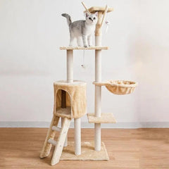 Cat Tree Scratching Post Gym House Condo Scratcher Furniture Tower - Brown
