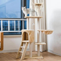 Cat Tree Scratching Post Gym House Condo Scratcher Furniture Tower - Brown