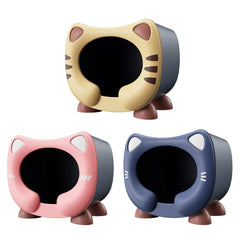 Semi Closed Cat Nest Soft Cozy Pet Bed for Cats Small Animals Indoor Sleeping - Blue