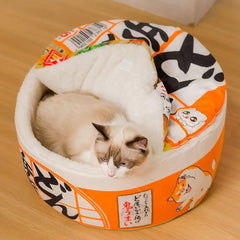Insulated Winter Pet House Warm Bubble Bucket Dog Kennel Cat Shelter Indoor - Orange-M