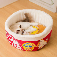 Insulated Winter Pet House Warm Bubble Bucket Dog Kennel Cat Shelter Indoor - Orange-M