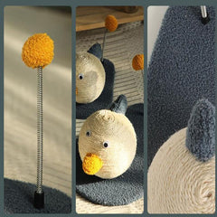 Cat Scratching Post Toy with Ball Claw Grinding Rope Tree for Indoor Play - Large