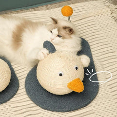 Cat Scratching Post Toy with Ball Claw Grinding Rope Tree for Indoor Play - Large