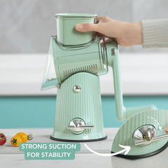 Multifunctional Vegetable Cutter Drum Slicer Kitchen Hand Cranked Grater Tool - White