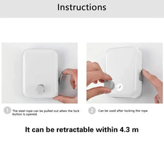 Invisible Clothesline Indoor Drying Rope Wall Mounted Laundry Retractable Line - Grey