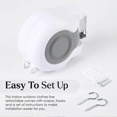 Double Clothes Line Wall Hanger Retractable Clothesline Clothes Dryer 13m Indoor