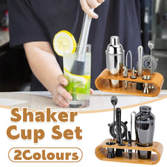 Cocktail Shaker Set Bar Tools Stainless Steel Mixing Glasses Drink Shaker Cups - Silver