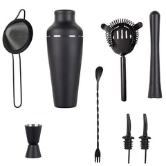 8PCS/700ML Stainless Steel Cocktail Shaker Bartender Tools Set Bar Supplies