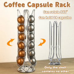 24 Coffee Capsule Holder Rack Storage Stand Pod Display Organizer Shelf Kitchen