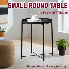 Small Coffee Table Simple Tray Mini Round Table Compact Side Table Living Room