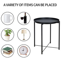 Small Coffee Table Simple Tray Mini Round Table Compact Side Table Living Room