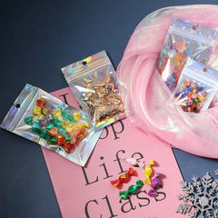 100/200X Iridescent Zip Bags for Food Storage & Holographic Makeup Pouch - 20*30cm 200PCS