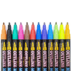 Flysea 12-80 Colours Acrylic Paint Pens Painting Stone Ceramic Glass Markers 0.7 - 35-Colour Set (15 Medium+ 20 Fine Tip)