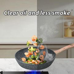 12pcs Nonstick Stone Coated Cookware Set with Frying Pans Steamer and Soup Pots