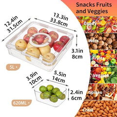 Portable Household Kitchen Refrigerator Storage Box Food Organizer Fresh Keeper - Black