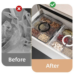 Portable Household Kitchen Refrigerator Storage Box Food Organizer Fresh Keeper - Black