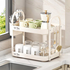 Double Layer Shelf Storage Rack for Water Cups Tea Cups Organizer Kitchen Rack