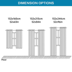 2pcs Semi Blackout Curtain Fabric Solid Colour Home Decor Drapes for Living Room - Dark Grey - 132x213cm