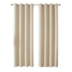 2pcs Semi Blackout Curtain Fabric Solid Colour Home Decor Drapes for Living Room - Dark Grey - 132x213cm