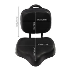 Electric Bicycle Tricycle Seat With Backrest Adjustable Comfortable Bike Seat - Black