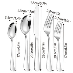20/40pcs Stainless Steel Cutlery Set Knife Fork Spoon Western Hotel Tableware - Golden-40pcs