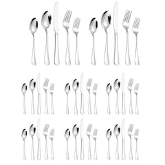 20/40pcs Stainless Steel Cutlery Set Knife Fork Spoon Western Hotel Tableware - Golden-40pcs