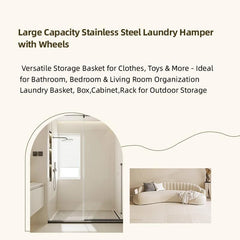 Removable Laundry Basket Clothes Organizer Household Storage Bin with Shelving