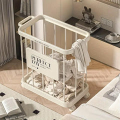 Removable Laundry Basket Clothes Organizer Household Storage Bin with Shelving