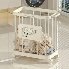 Removable Laundry Basket Clothes Organizer Household Storage Bin with Shelving