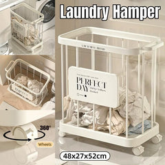 Removable Laundry Basket Clothes Organizer Household Storage Bin with Shelving