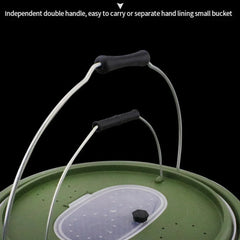 Portable Double Live Fish Bucket Breathable Fish Storage Container for Fishing - S