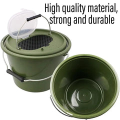 Portable Double Live Fish Bucket Breathable Fish Storage Container for Fishing - S