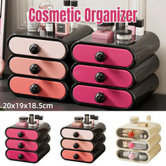Drawer Cosmetic Organizer Desktop Storage Organizer for Makeup Desk Accessories - White