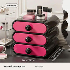 Drawer Cosmetic Organizer Desktop Storage Organizer for Makeup Desk Accessories - White