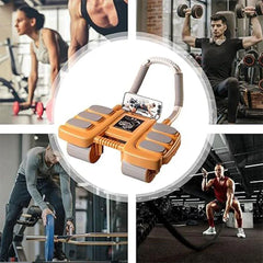 Four Wheel Abdominal Exercise Roller Elbow Support for Core Strength Training - Black