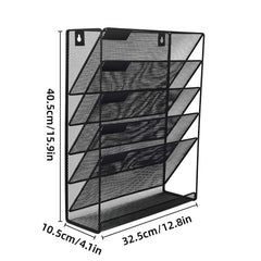 5 Tier Iron File Organiser Desktop File Management Shelf for Office Storage Desk