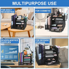 Multi-Tier Desktop Organizer File Holder Document Storage Rack Office Shelf