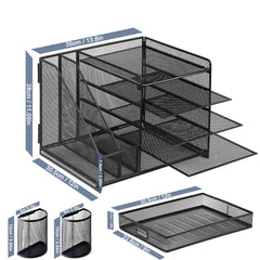 Multi-Tier Desktop Organizer File Holder Document Storage Rack Office Shelf