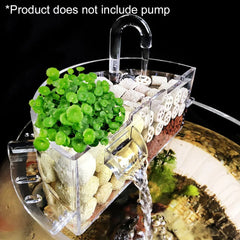 Round Fish Tank Filter Box Aquarium Trickle Box Small External Top Quiet Water Purification Three-in-One Filter - XL