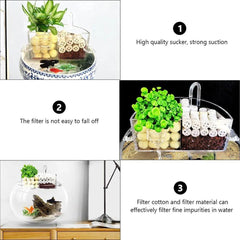 Round Fish Tank Filter Box Aquarium Trickle Box Small External Top Quiet Water Purification Three-in-One Filter - XL