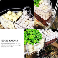 Round Fish Tank Filter Box Aquarium Trickle Box Small External Top Quiet Water Purification Three-in-One Filter - XL