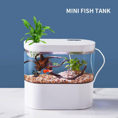 Mini Self-Circulating Desktop Fish Tank Eco-Friendly Creative Aquarium for Home - Pink