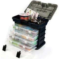 Removable 4 Tray Heavy Duty Fishing Tackle Box Storage Organizer for Tackle