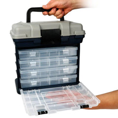 Removable 4 Tray Heavy Duty Fishing Tackle Box Storage Organizer for Tackle