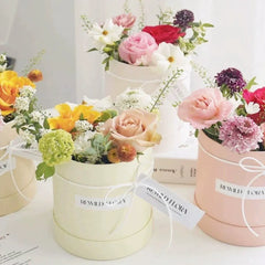 10pcs Clear Round Hug Bucket for Flower Arrangement Bouquet Packaging Supplies - Flower-Bucket-10pcs-Purple