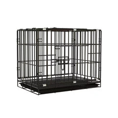 Metal Dog Crate Pet Cage with Divider for Puppies Cats Kennel Indoor Pet House - Large-Pink